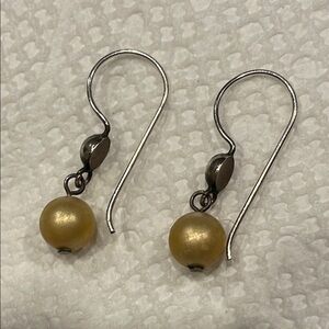 Classic Gold Dangle Earrings with Textured Beads
